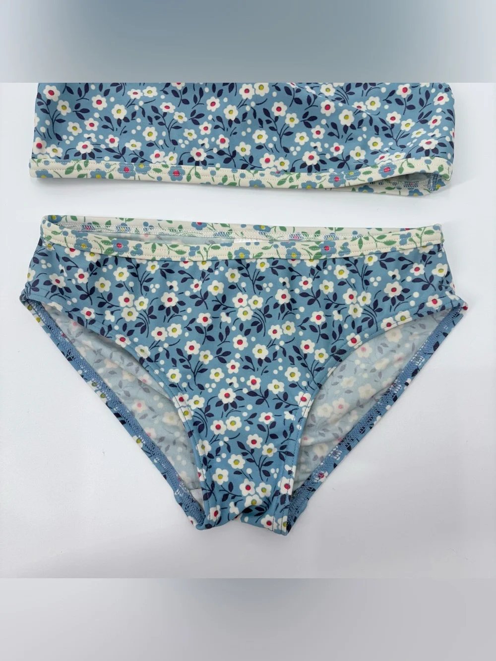 Mini Boden Sapphire Blue Meadow Floral Cross Back Bikini Set